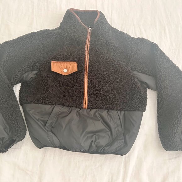 Frame Denim: Fleece Pullover Black Size XS - Picture 2 of 4